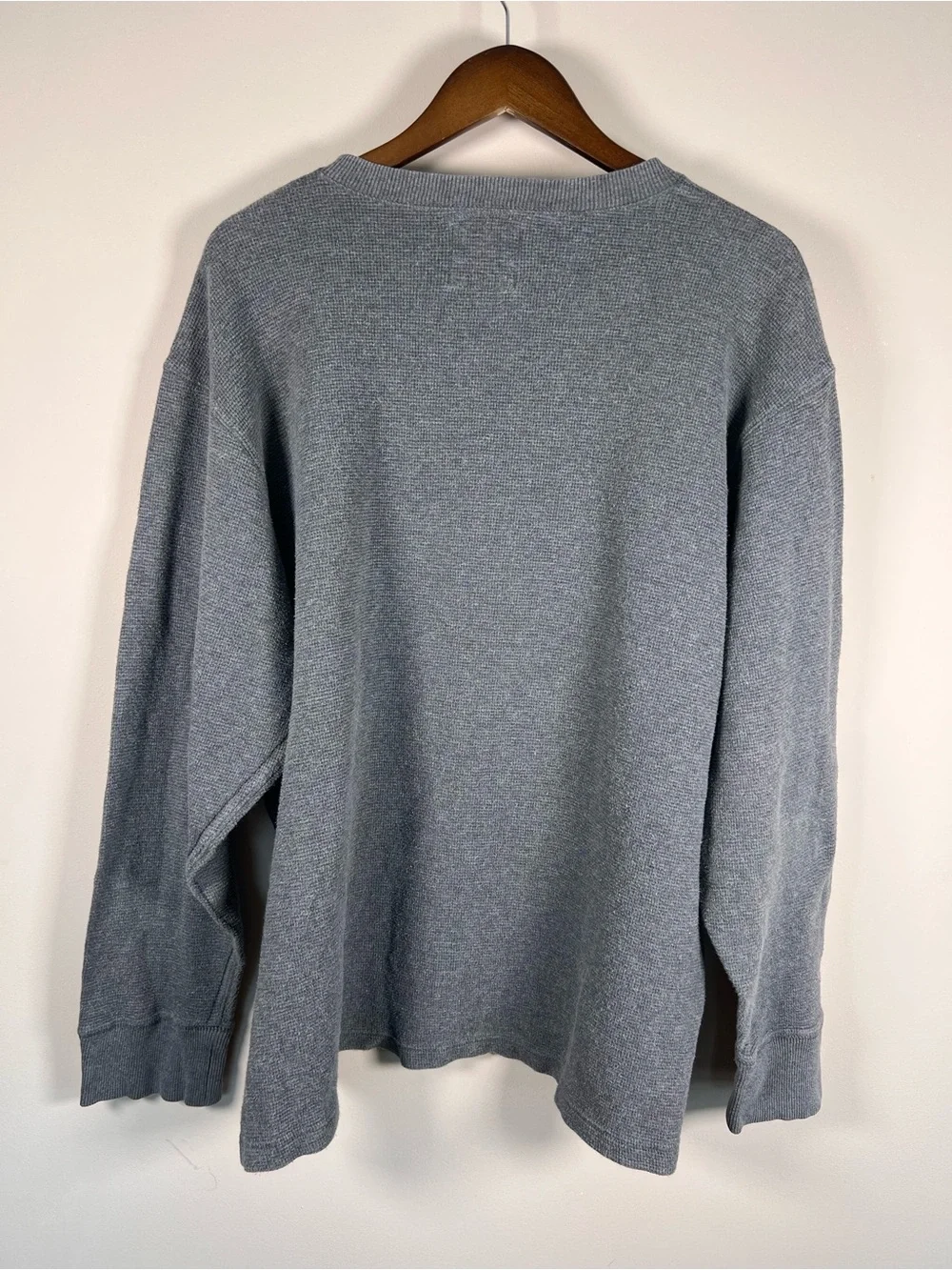 VTG Y2K J Crew Heavyweight Waffle Knit Thermal Henley Shirt XXL Rugged Gorpcore